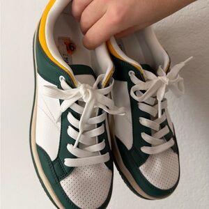 Steve Madden White and Green Sneakers